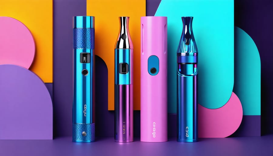 Futuristic vaping devices inspired by French cultural elements